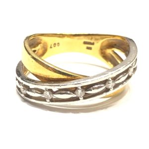 K18 Pt900 18金 プラチナ900 ダイヤ 0.07ct リング